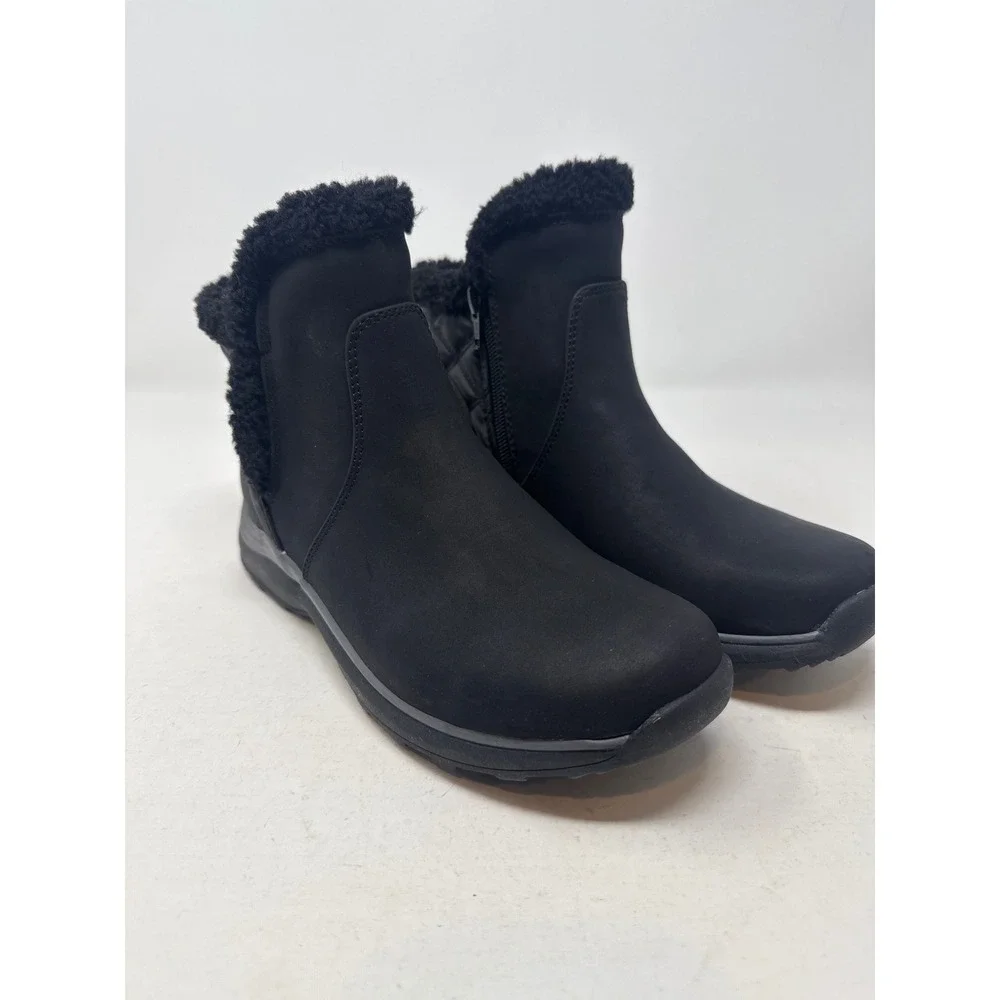 Baretraps B-True Ynez Black Faux Fur Trim Ankle Boots BT30817 Womens 6.5 M